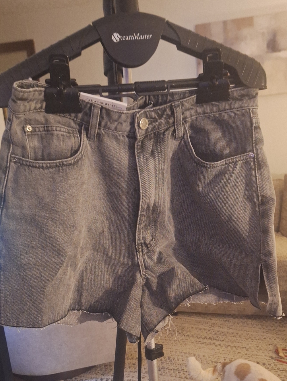 WeWoreWhat Washed Black High-Rise Denim Cutoff Shorts